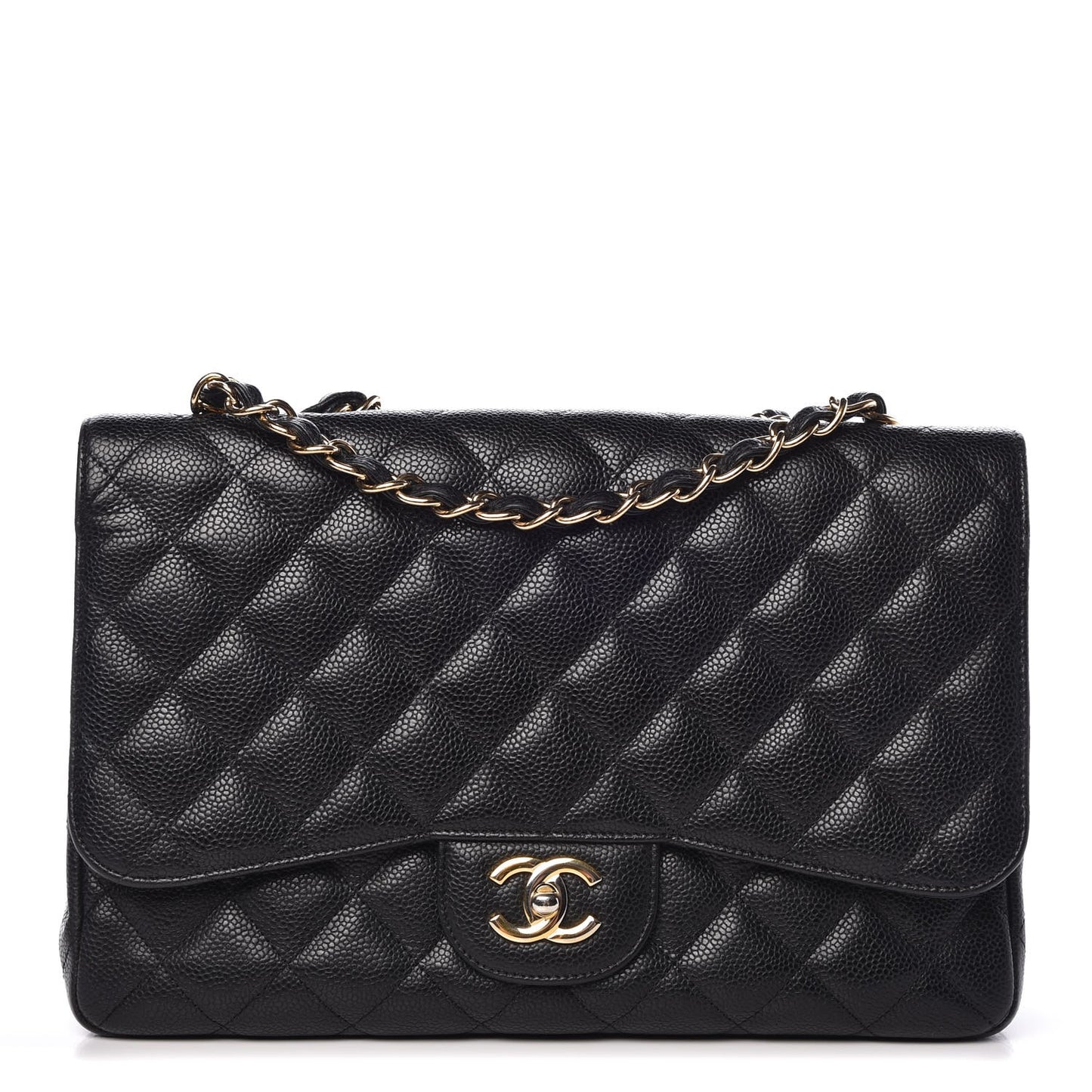 Caviar Quilted Jumbo Single Flap Black