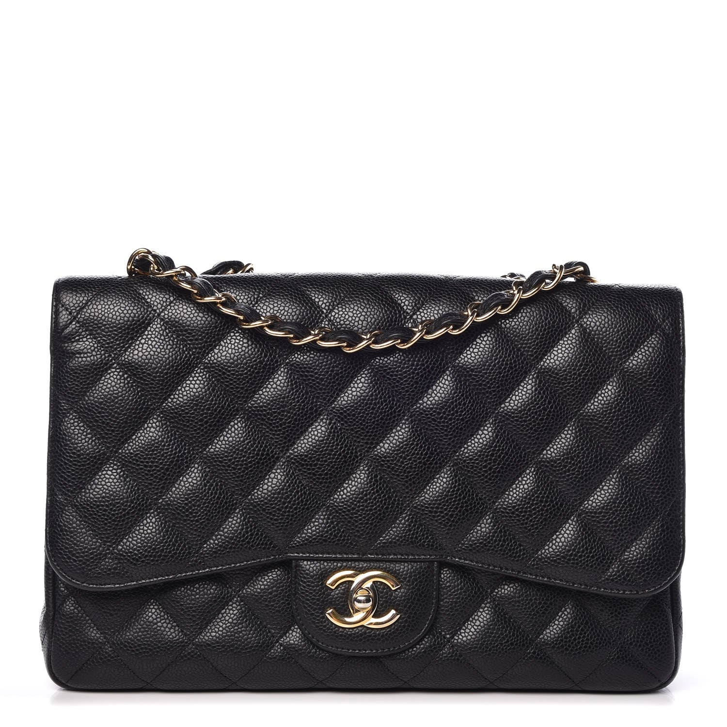Chanel Caviar Quilted Jumbo Single Flap Black 1 of 13