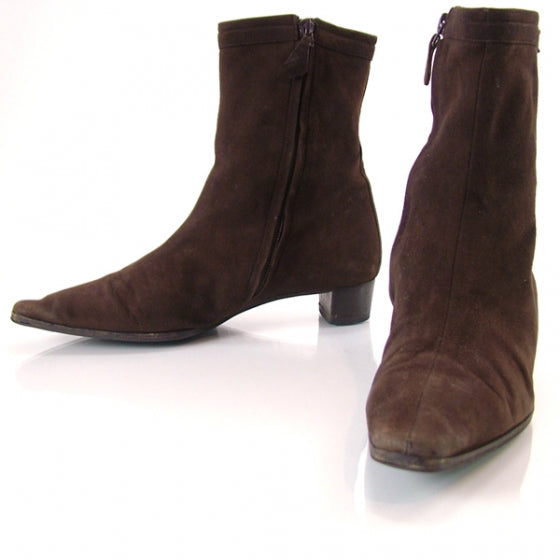 Suede Ankle Boots 37.5 Brown