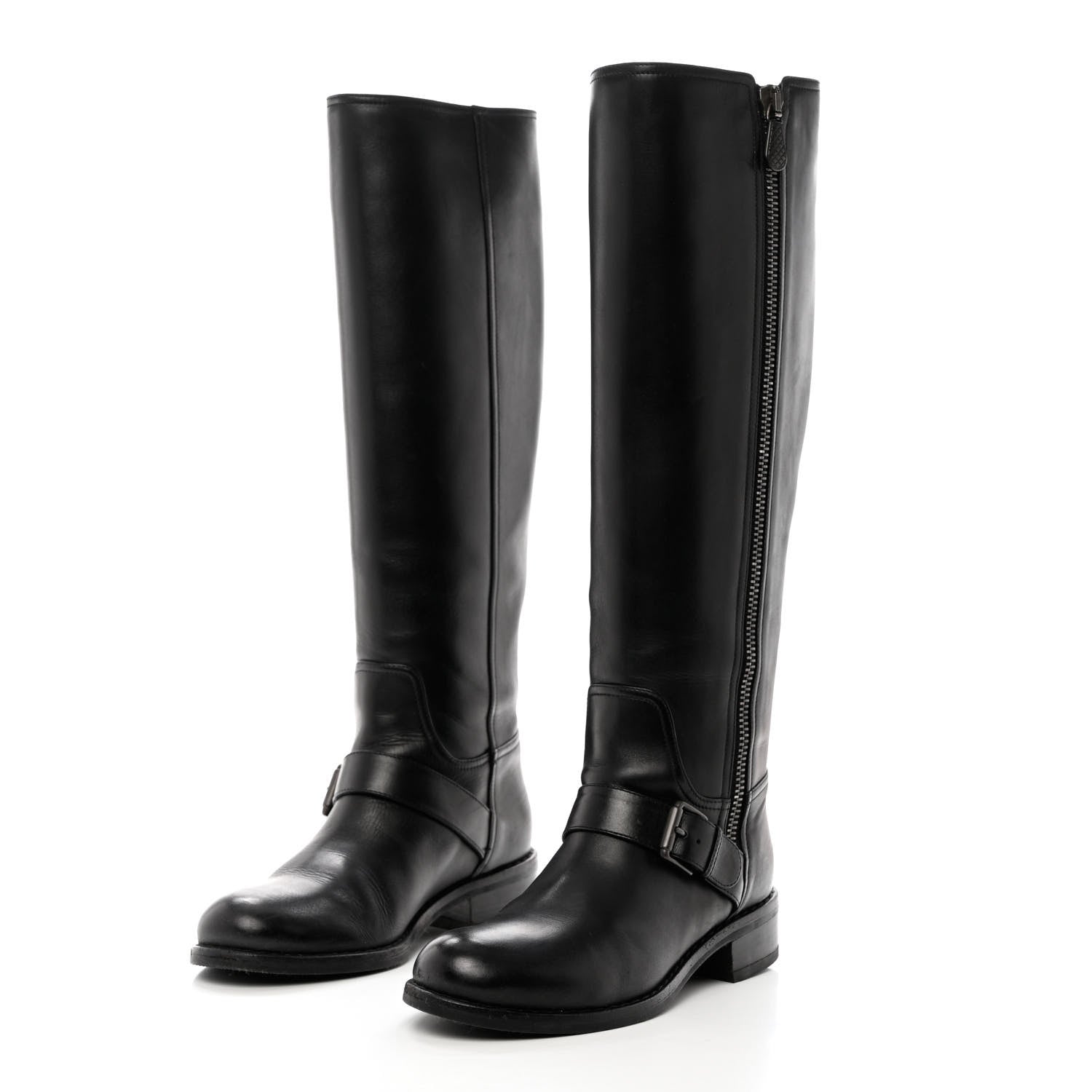 Bottega Veneta Calfskin High Zip Boots 38 Black 3 of 10