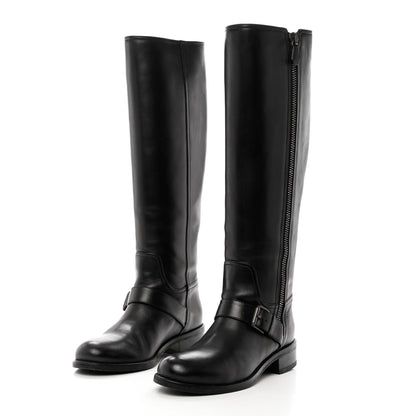 Bottega Veneta Calfskin High Zip Boots 38 Black 3 of 10