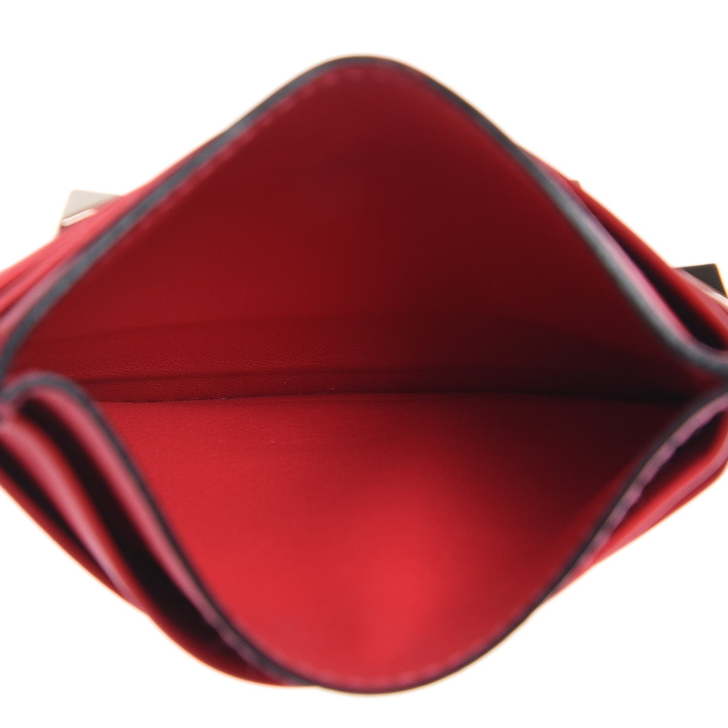 Vitello Rockstud Card Holder Deep Coral