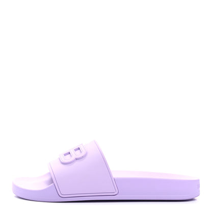 Balenciaga Rubber BB Womens Pool Slide Sandals 37 Lilac 1 of 9
