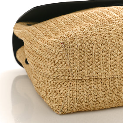 Mansur Gavriel Raffia Calfskin Lady Bag Natural Black 7 of 8