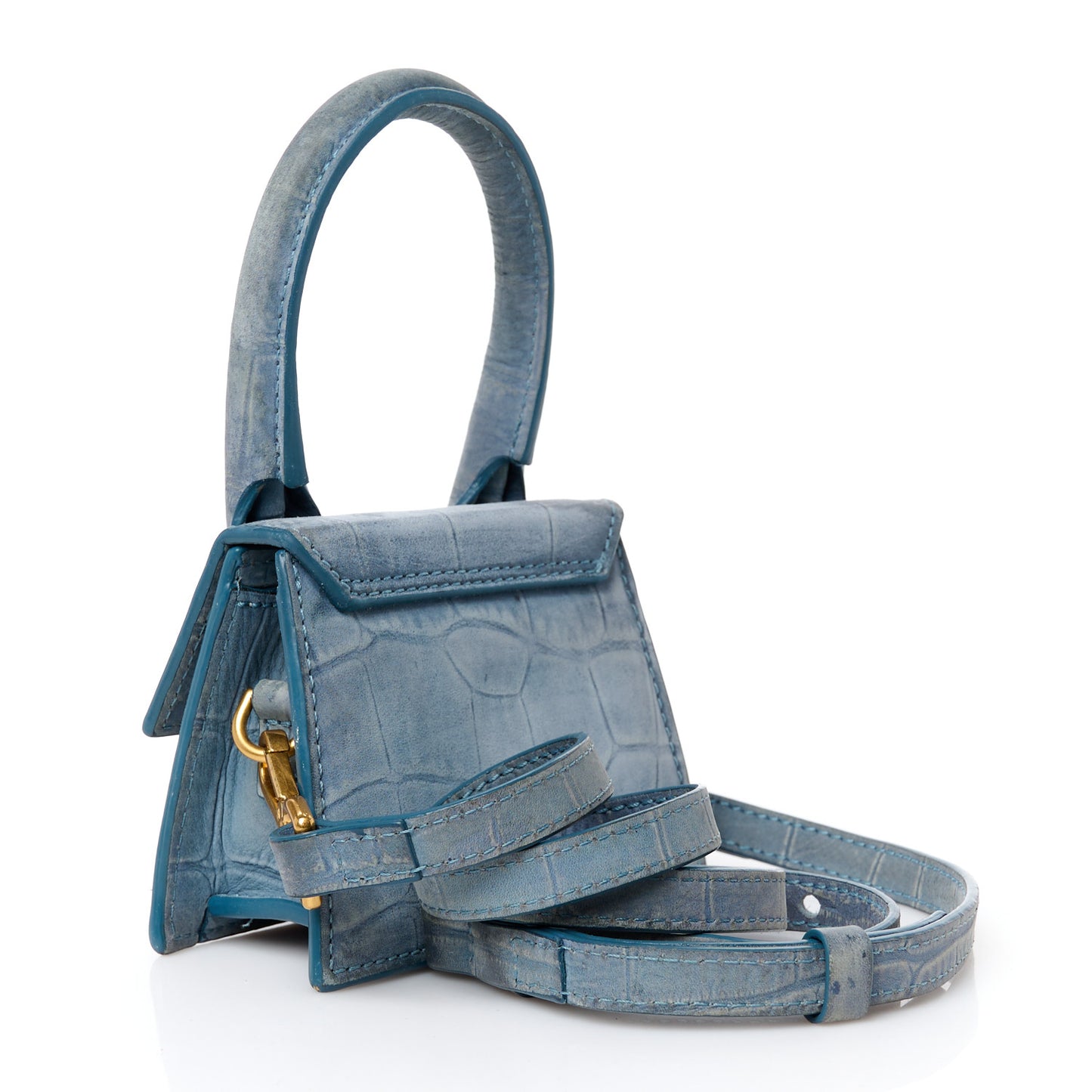 Suede Crocodile Embossed Le Chiquito Blue