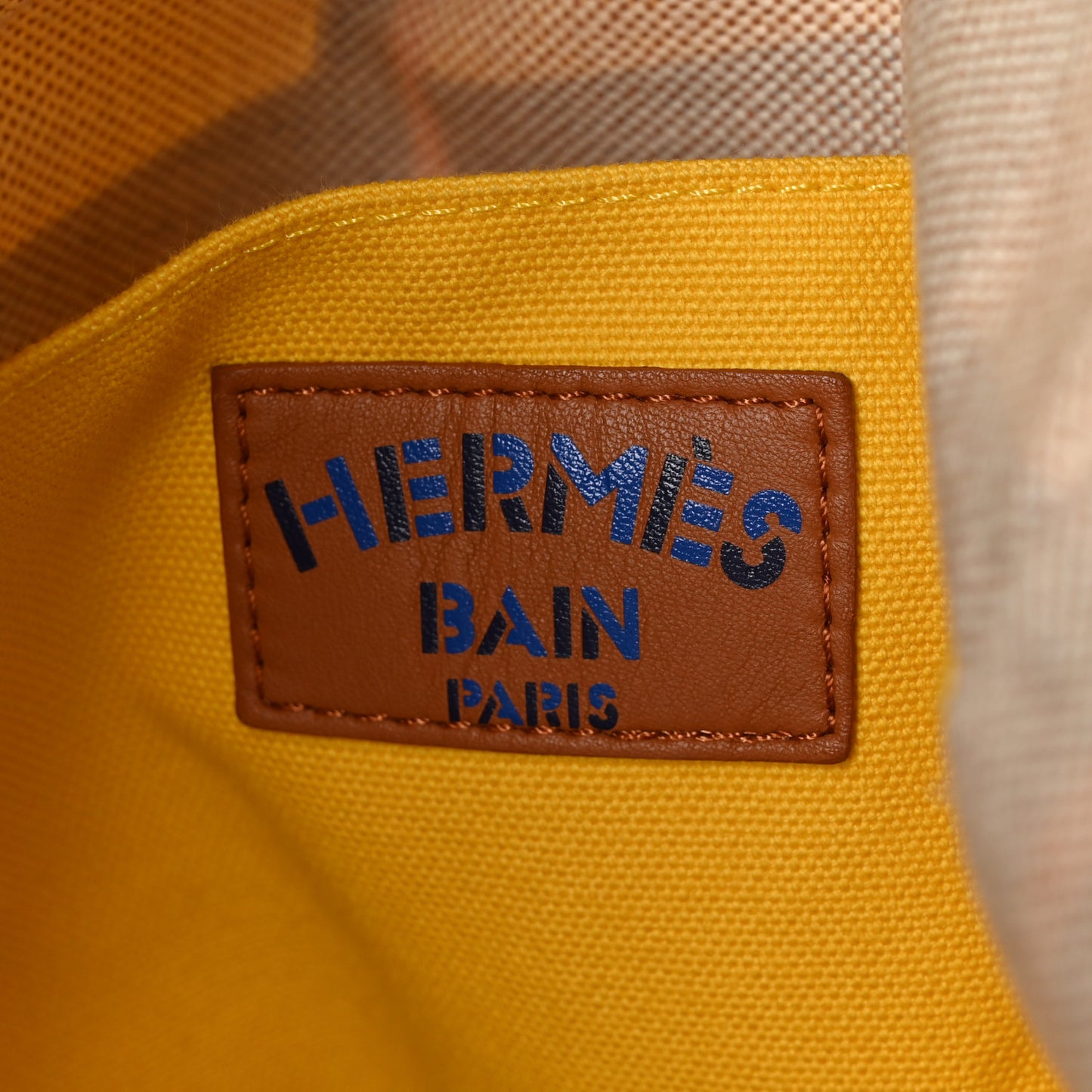 Cotton Canvas Apres la Vague Beach Bag Jaune Bleu