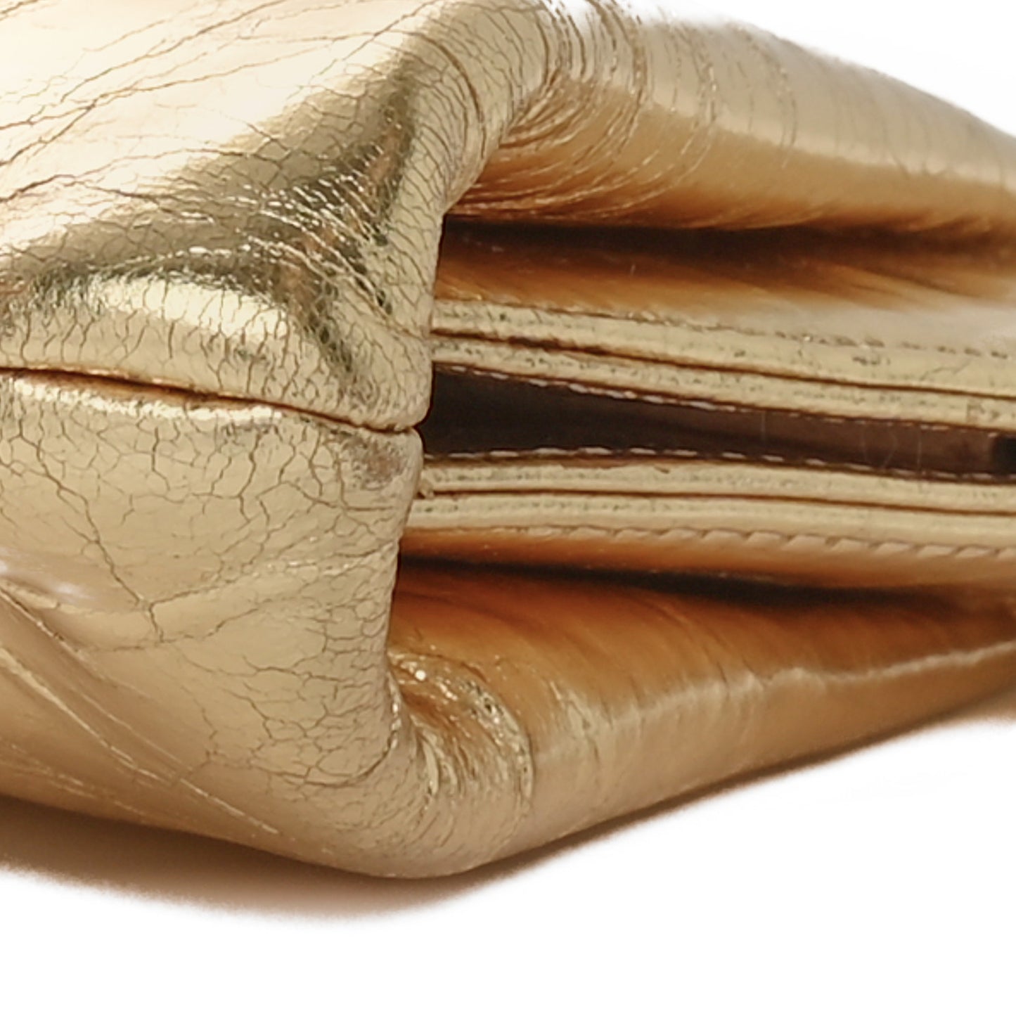 Metallic Lambskin Tweed We Need 5x5=CC Clutch Gold