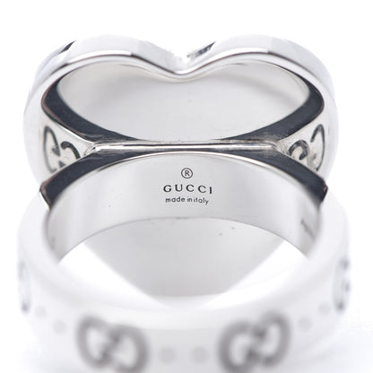 Gucci Sterling Silver Heart 25 Ring 52 6 4 of 4