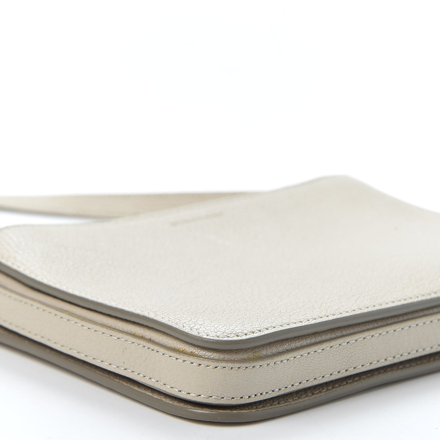Grainy Goatskin Penhurst D-Ring Triple Zip Crossbody Bag Beige