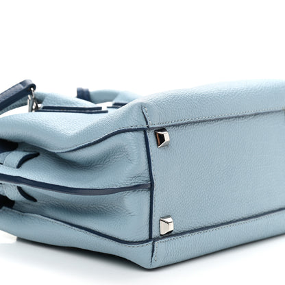 MCM Grained Calfskin Mini Milla Tote Blue 8 of 10