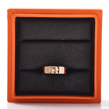 Hermes 18K Rose Gold Diamond PM Kelly Ring 51 5.75 5 of 5