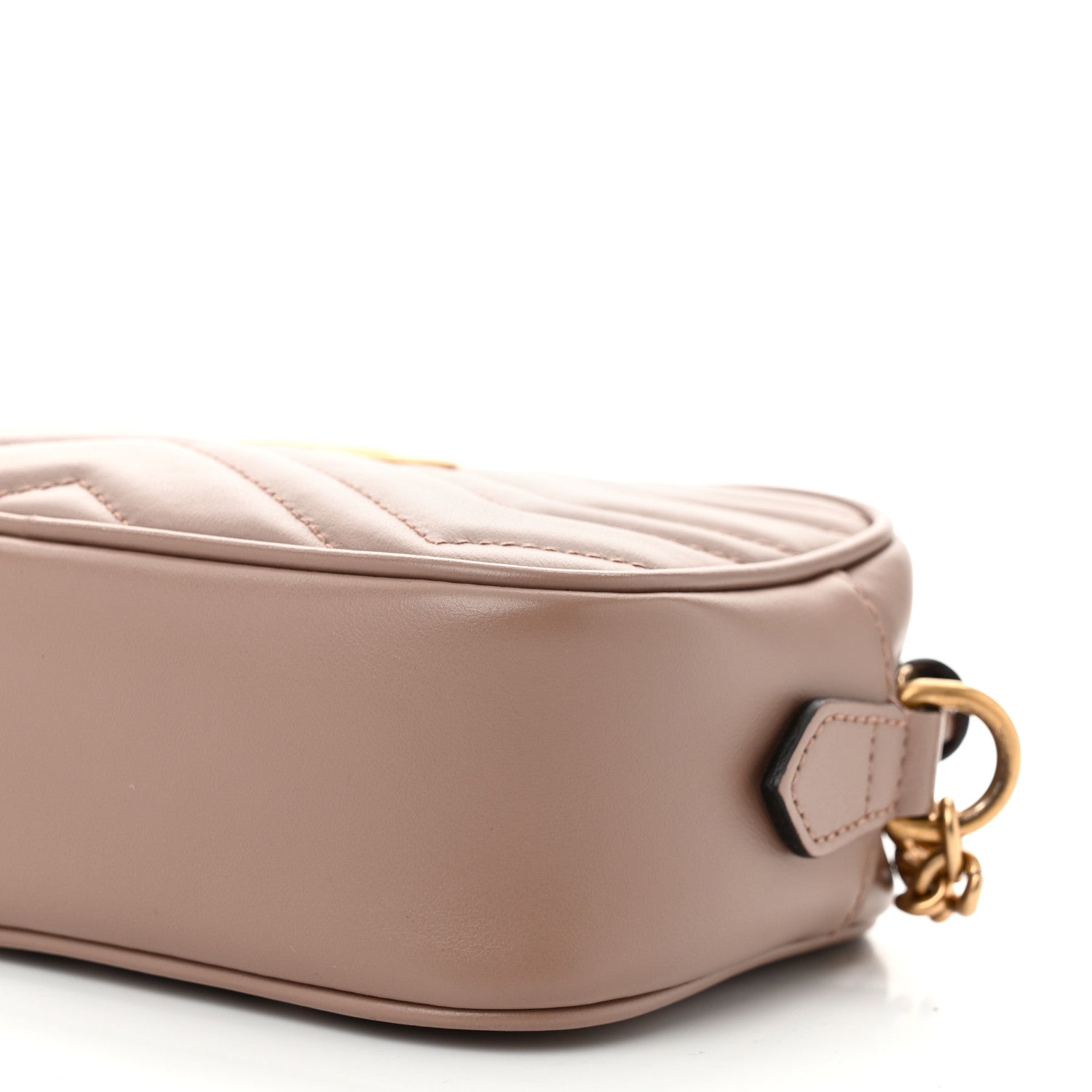 Gucci Calfskin Matelasse Mini GG Marmont Chain Shoulder Bag Porcelain Rose 10 of 10