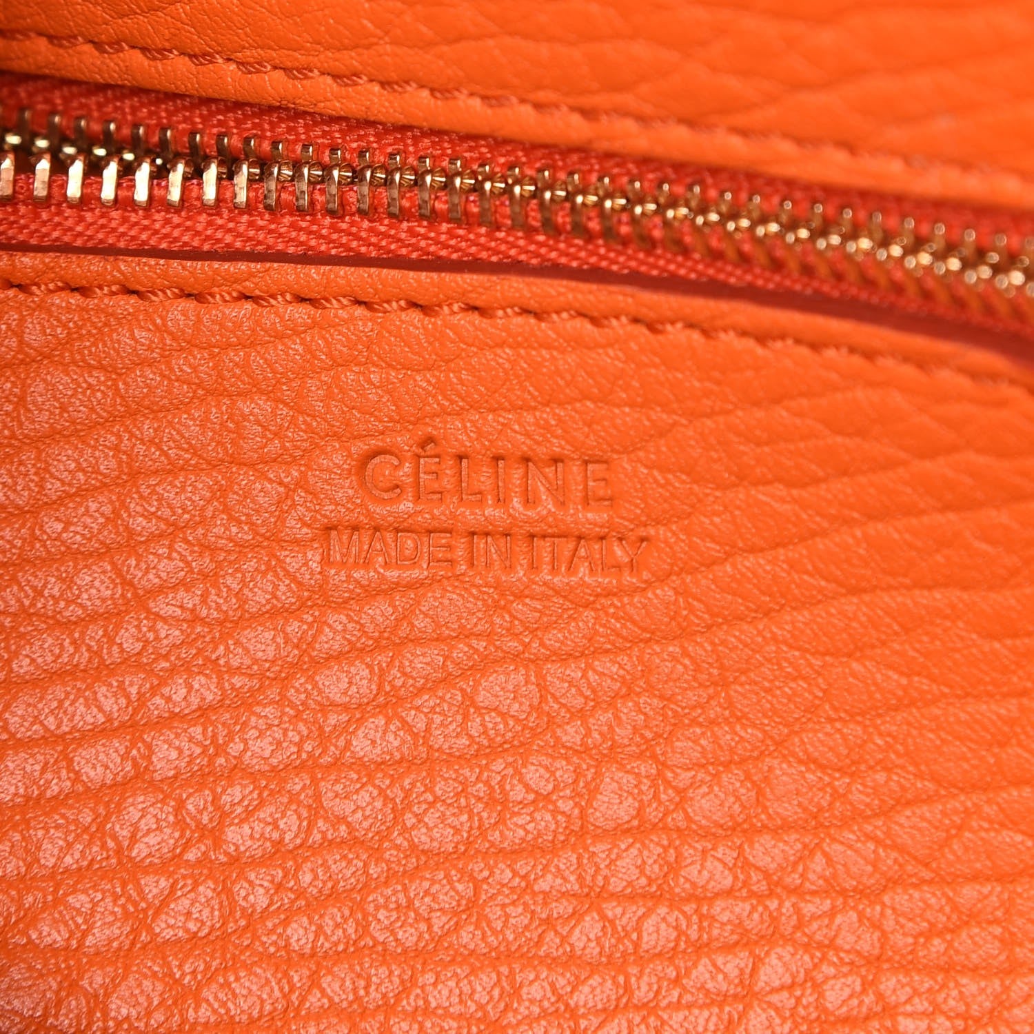 Celine Grained Calfskin Small Tie Knot Tote Bright Orange 6 of 10