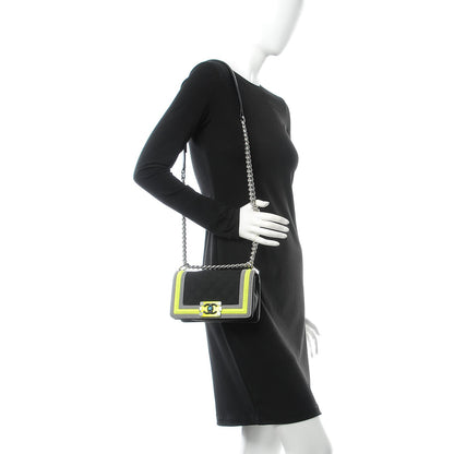 Chanel Canvas Quilted Small Fluo Boy Flap Black Grey Yellow 2 of 11