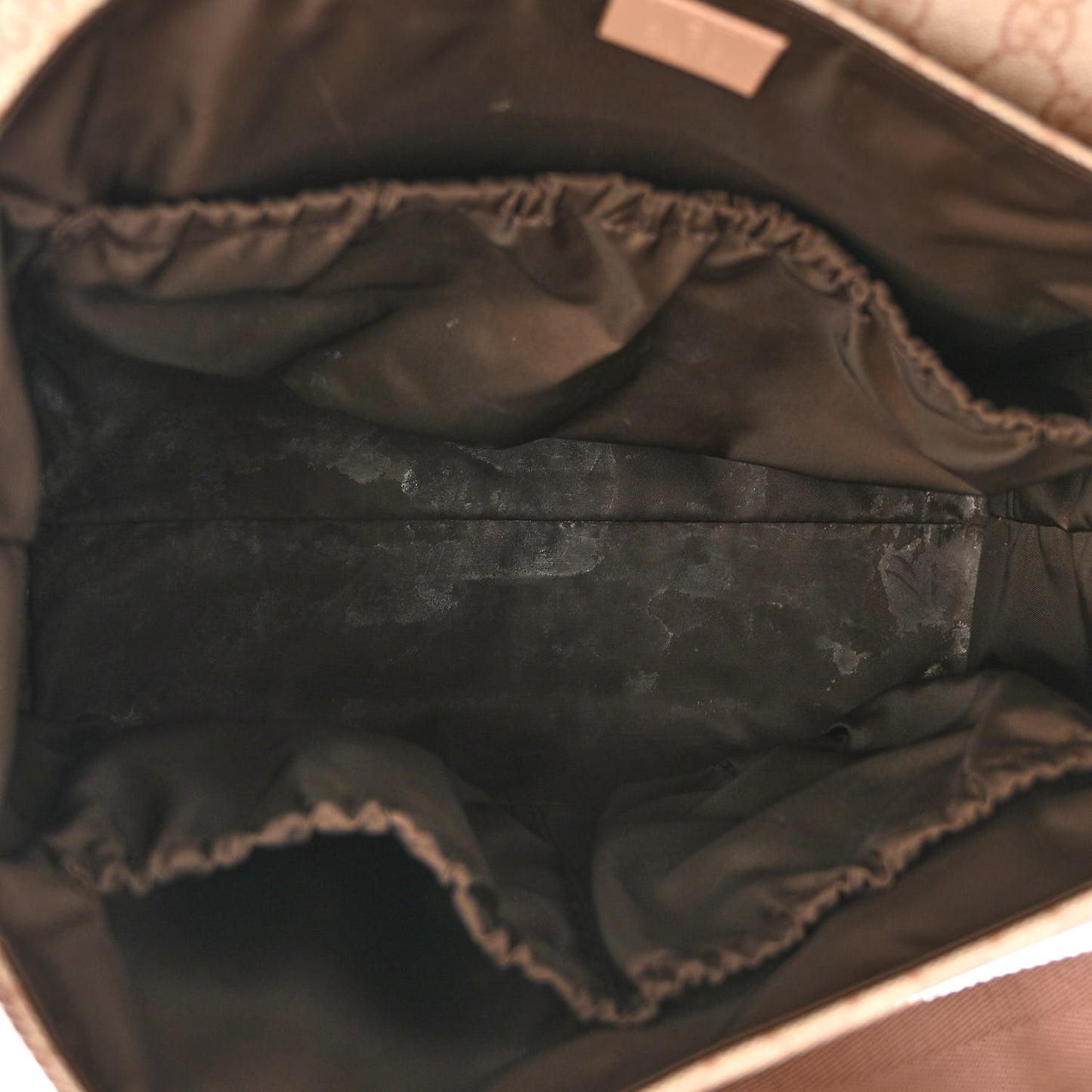 GG Supreme Monogram Messenger Diaper Bag Beige