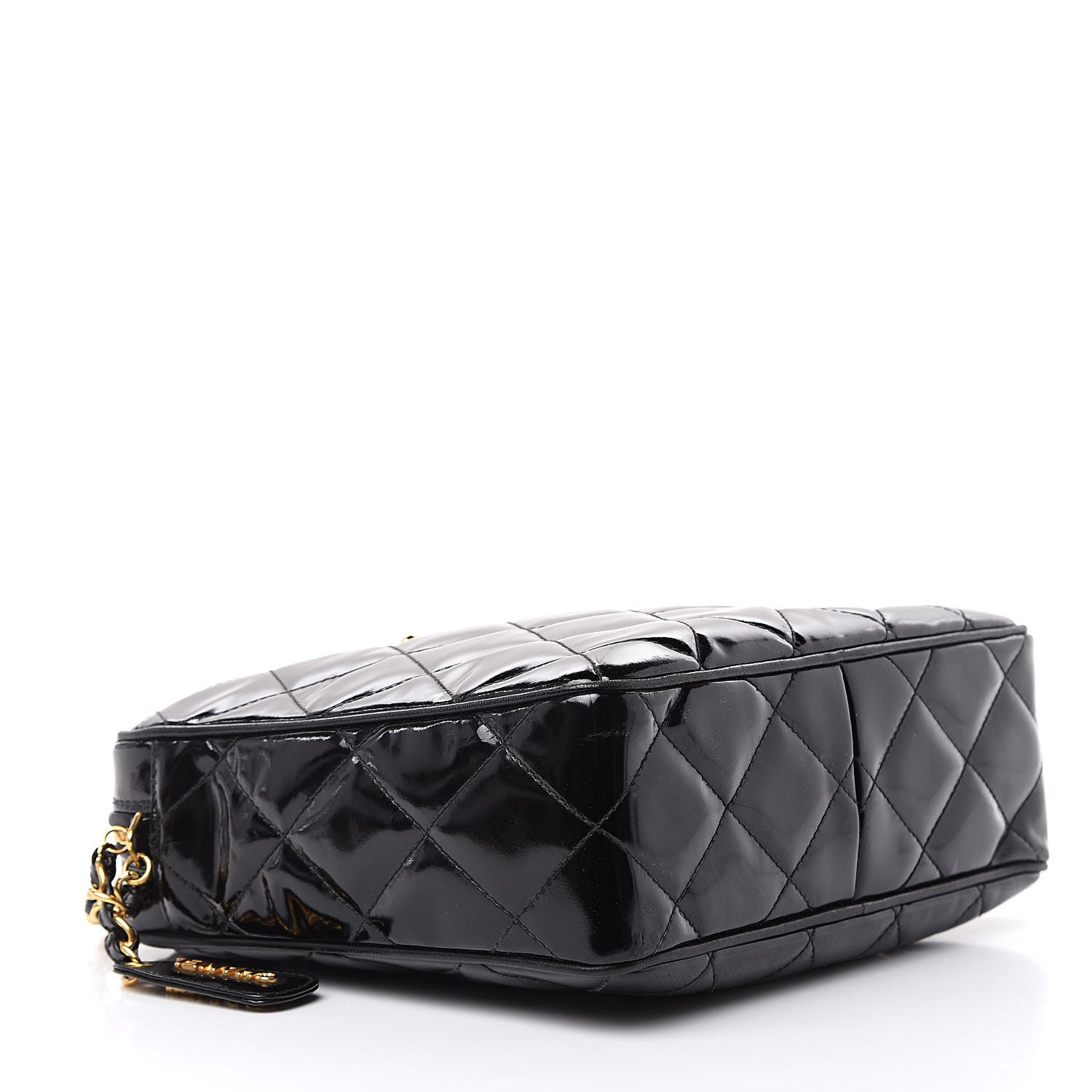 Chanel Patent Quilted Camera Case Black 4 of 15