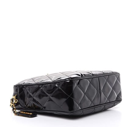 Chanel Patent Quilted Camera Case Black 4 of 15