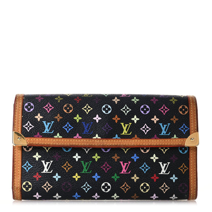 Louis Vuitton Monogram Multicolor Porte Tresor International Wallet Black 1 of 17