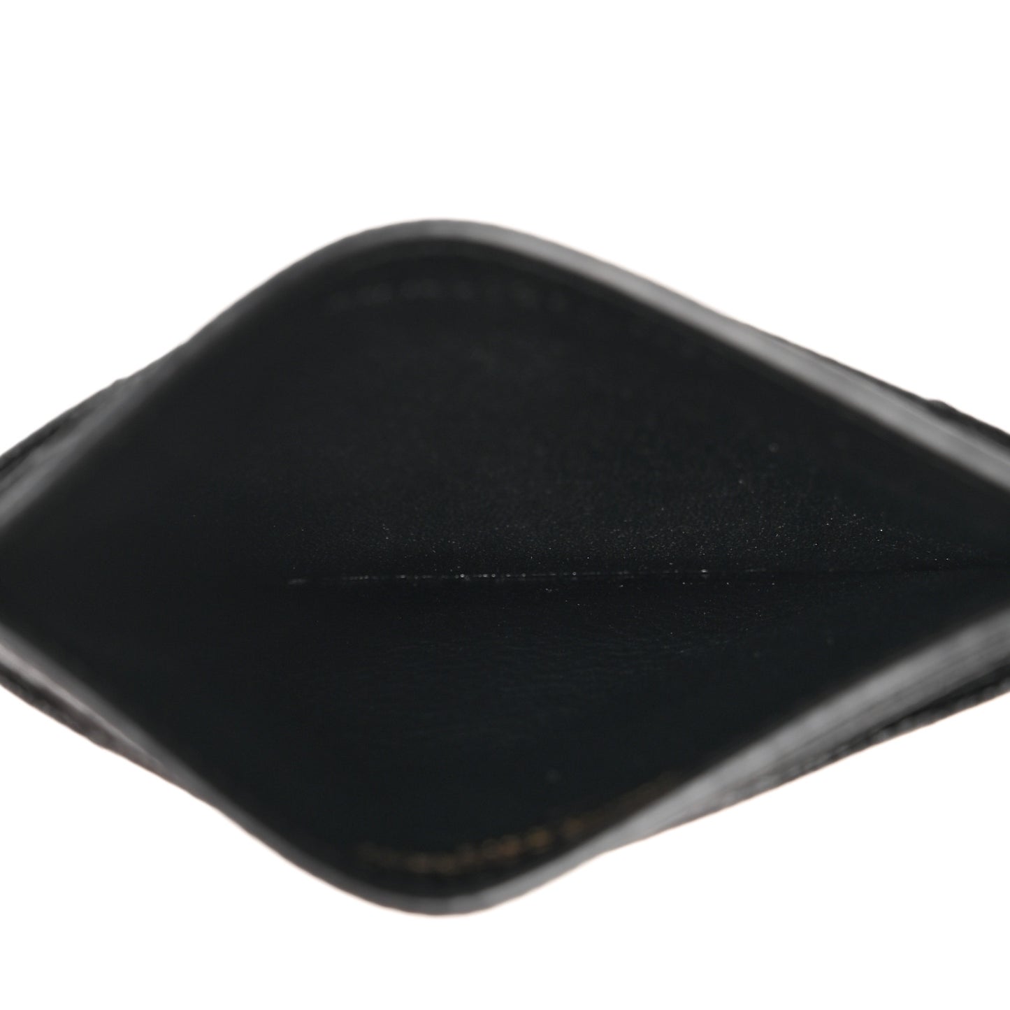 Grain De Poudre Matelasse Chevron Monogram Credit Card Case Black