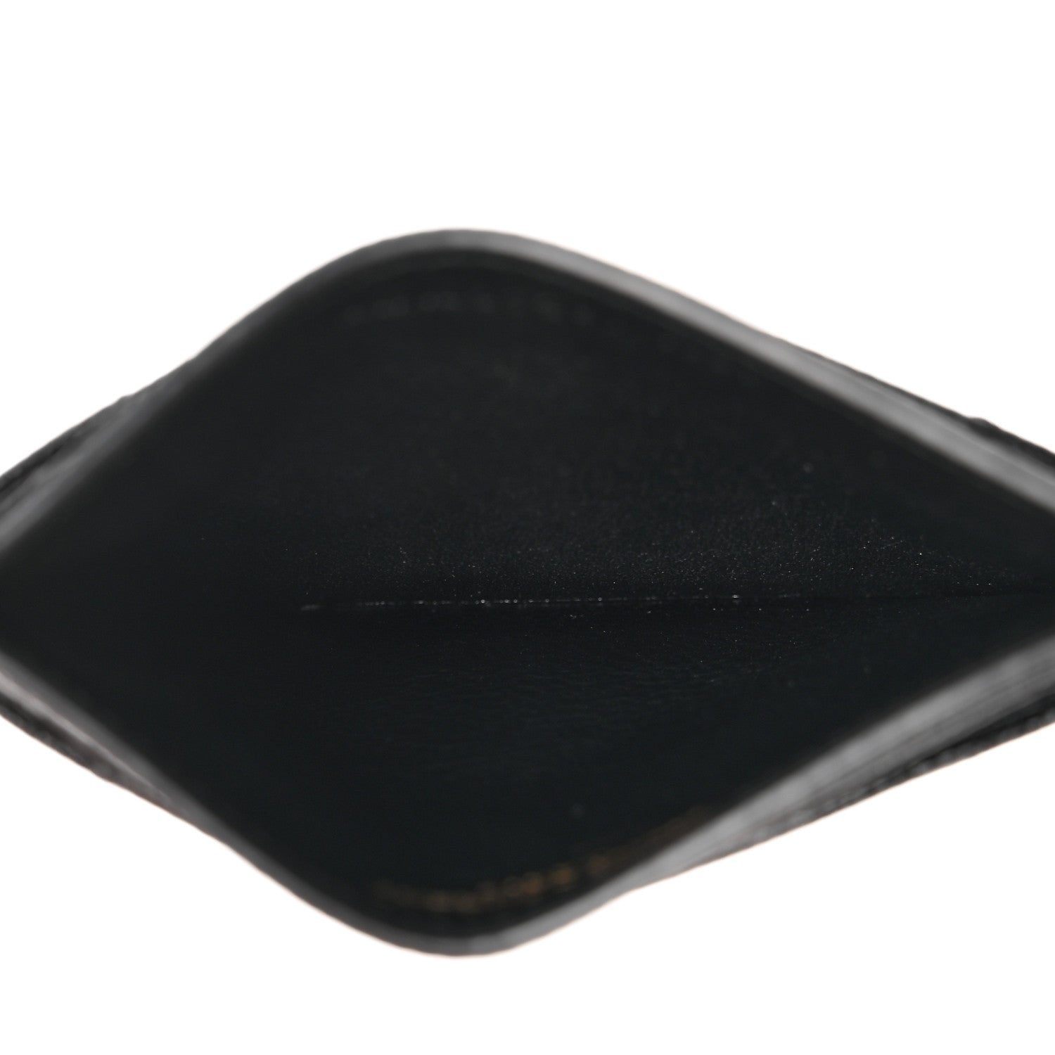 Saint Laurent Grain De Poudre Matelasse Chevron Monogram Credit Card Case Black 5 of 7