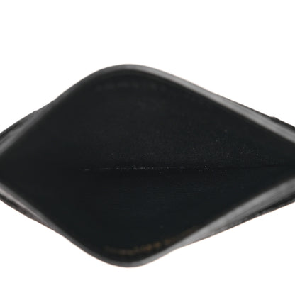 Saint Laurent Grain De Poudre Matelasse Chevron Monogram Credit Card Case Black 5 of 7