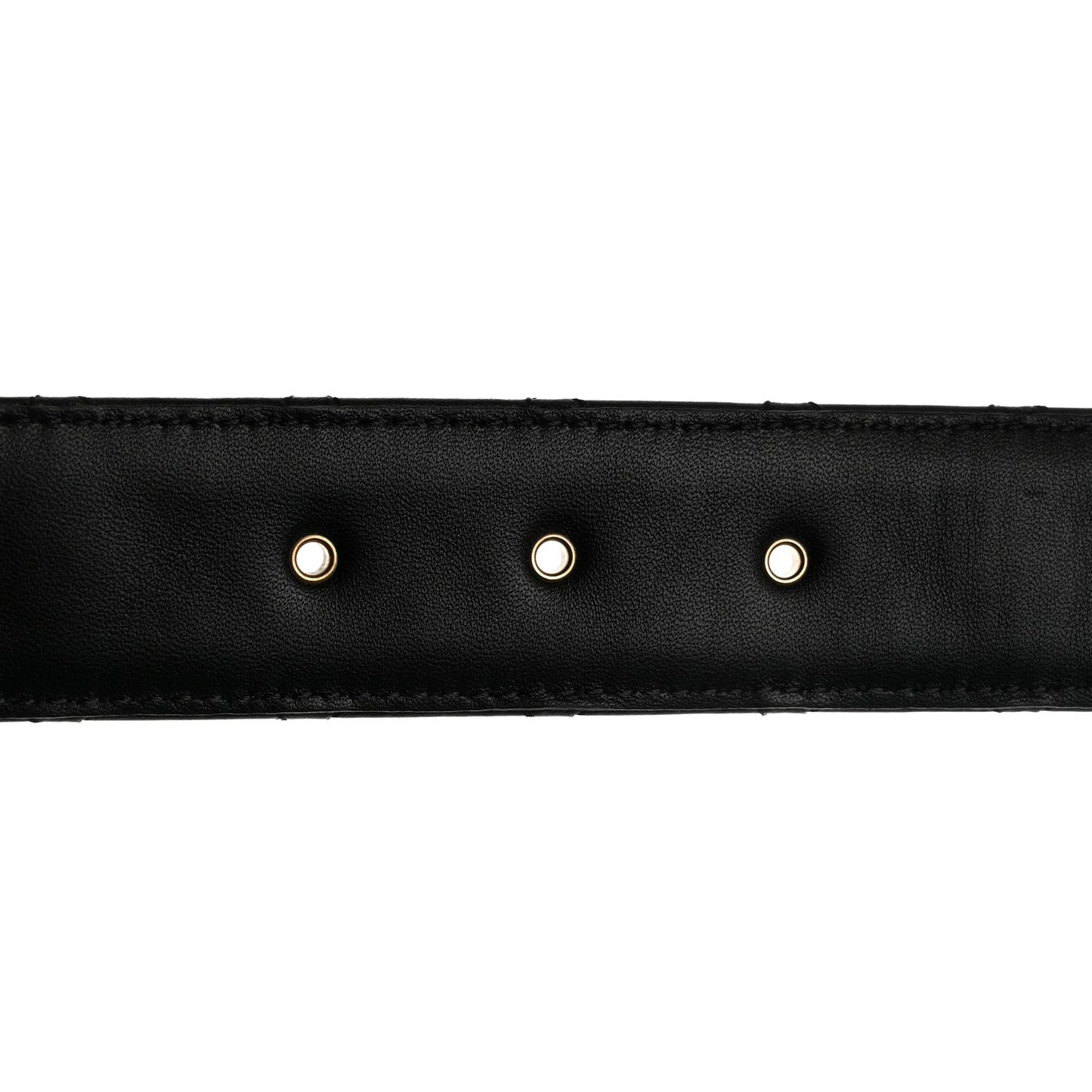 Calfskin Quilted CC Chain Belt 75/30 Black
