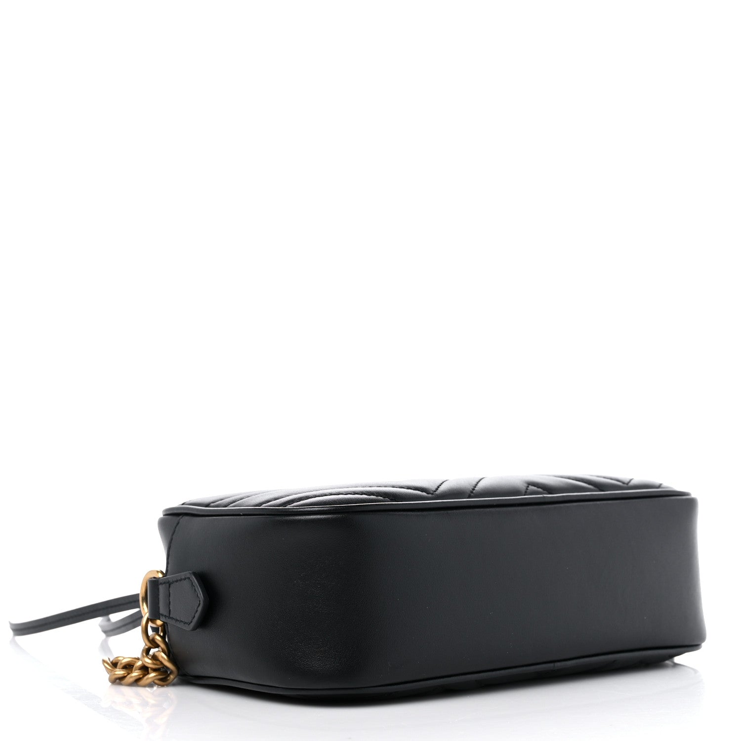 Gucci Calfskin Matelasse Small GG Marmont Chain Shoulder Bag Black 4 of 9