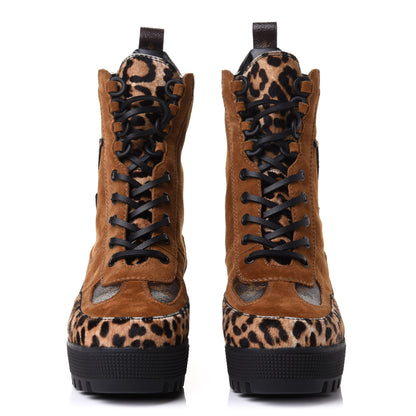 Louis Vuitton Suede Calfskin Monogram Laureate Platform Desert Boots 38 Cognac 3 of 22