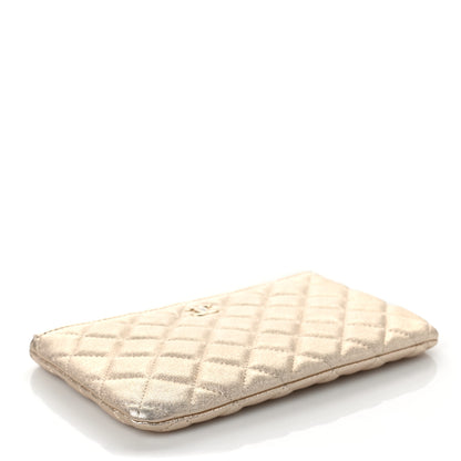 Chanel Metallic Lambskin Quilted Cosmetic Case Gold 4 of 7