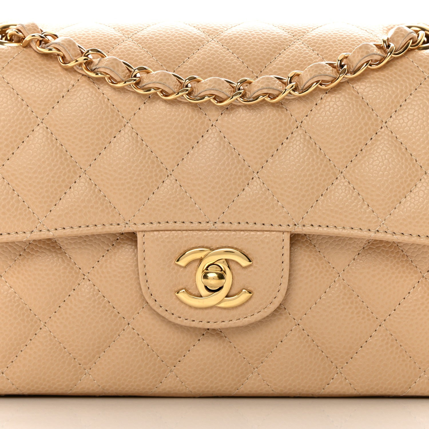 Chanel Caviar Quilted Small Double Flap Beige 8 of 13