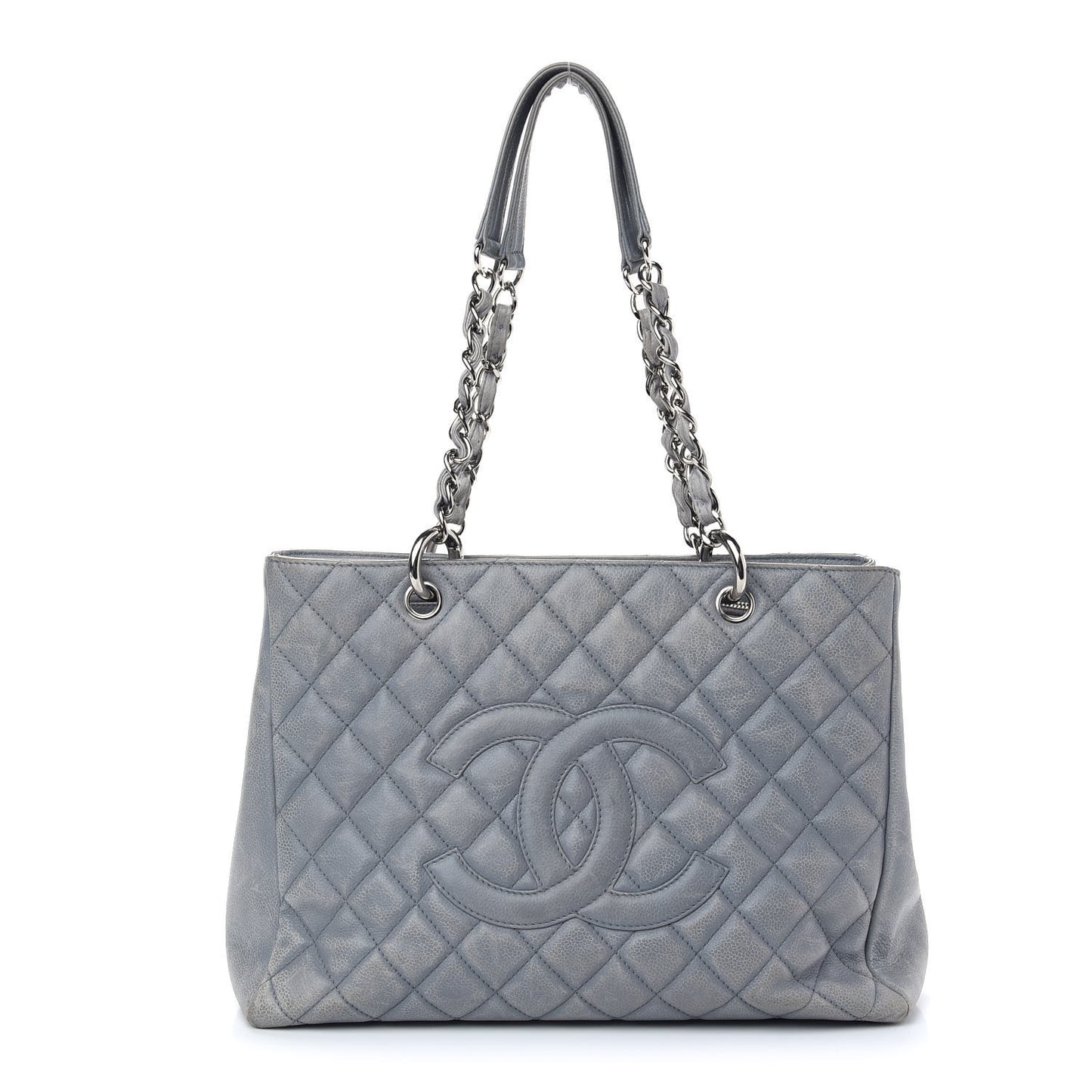 Caviar Quilted Grand Shopping Tote GST Light Grey