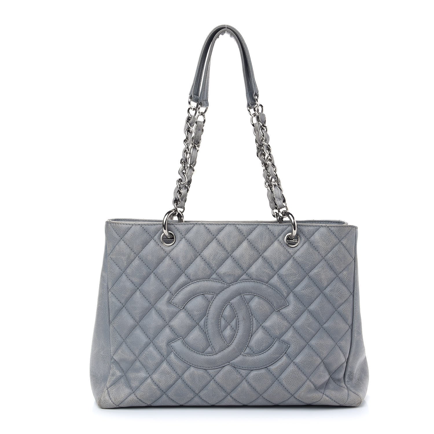 Chanel Caviar Quilted Grand Shopping Tote GST Light Grey 1 of 14