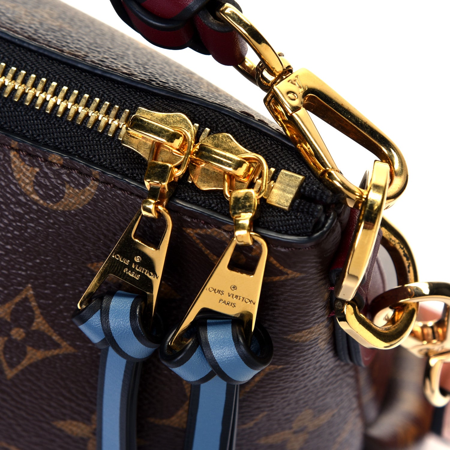 Louis Vuitton Monogram Beaubourg Hobo Mini Bordeaux Red Peach Safran Blue Jean Blue 8 of 10
