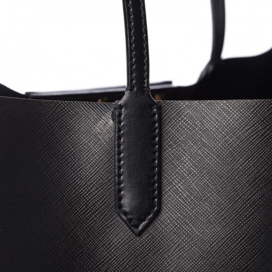 Textured Coated Canvas Bambi Print Large Antigona Tote Black