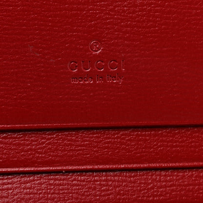 Gucci GG Supreme Monogram Azalea Calfskin Horsebit 1955 Card Case Wallet Beige Ebony New Cherry Red 6 of 7