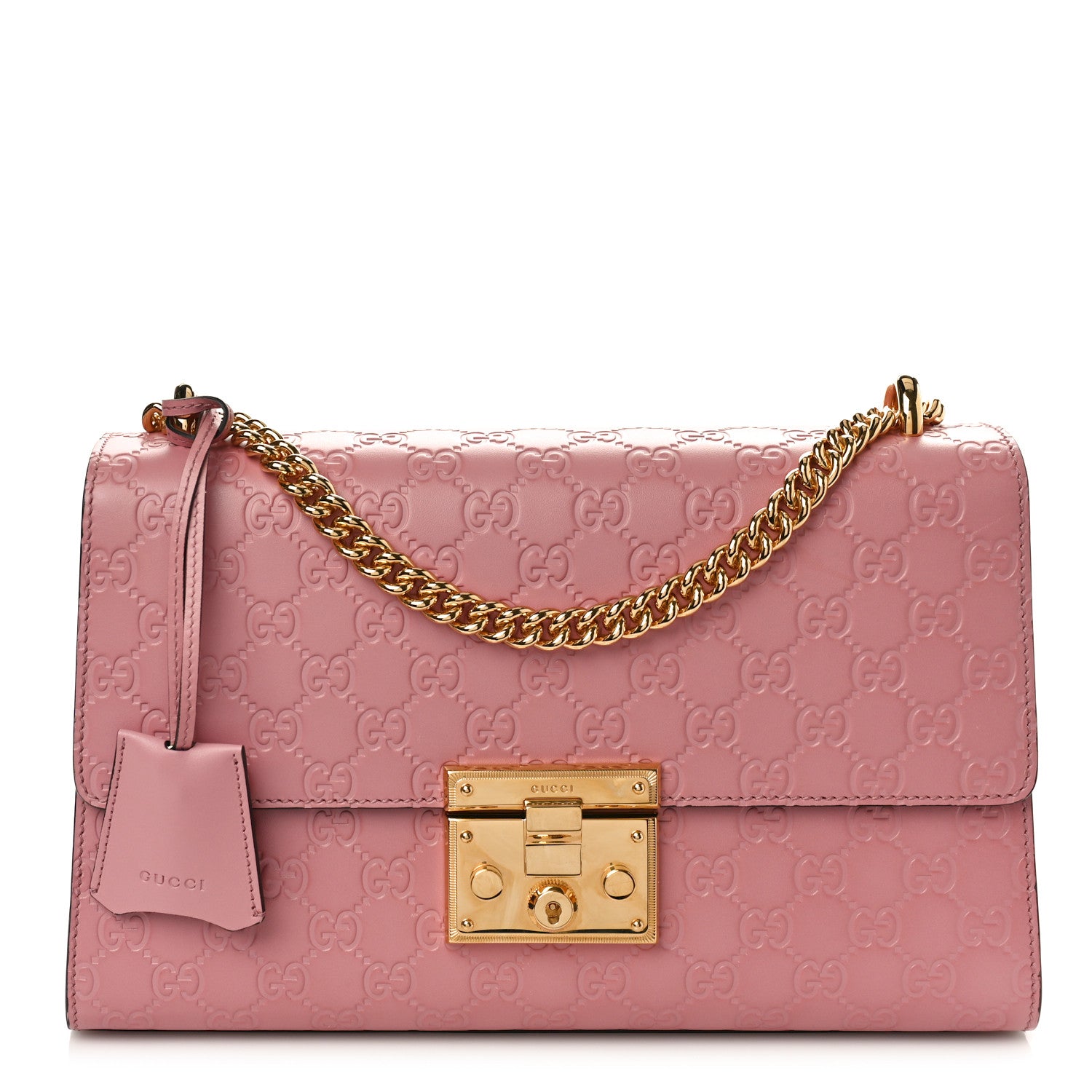 Gucci Guccissima Signature Medium Padlock Shoulder Bag Rose Baby Candy 1 of 9