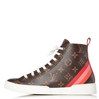Louis Vuitton Calfskin Patent Monogram Stellar Sneaker Boots 36 Rouge 1 of 11