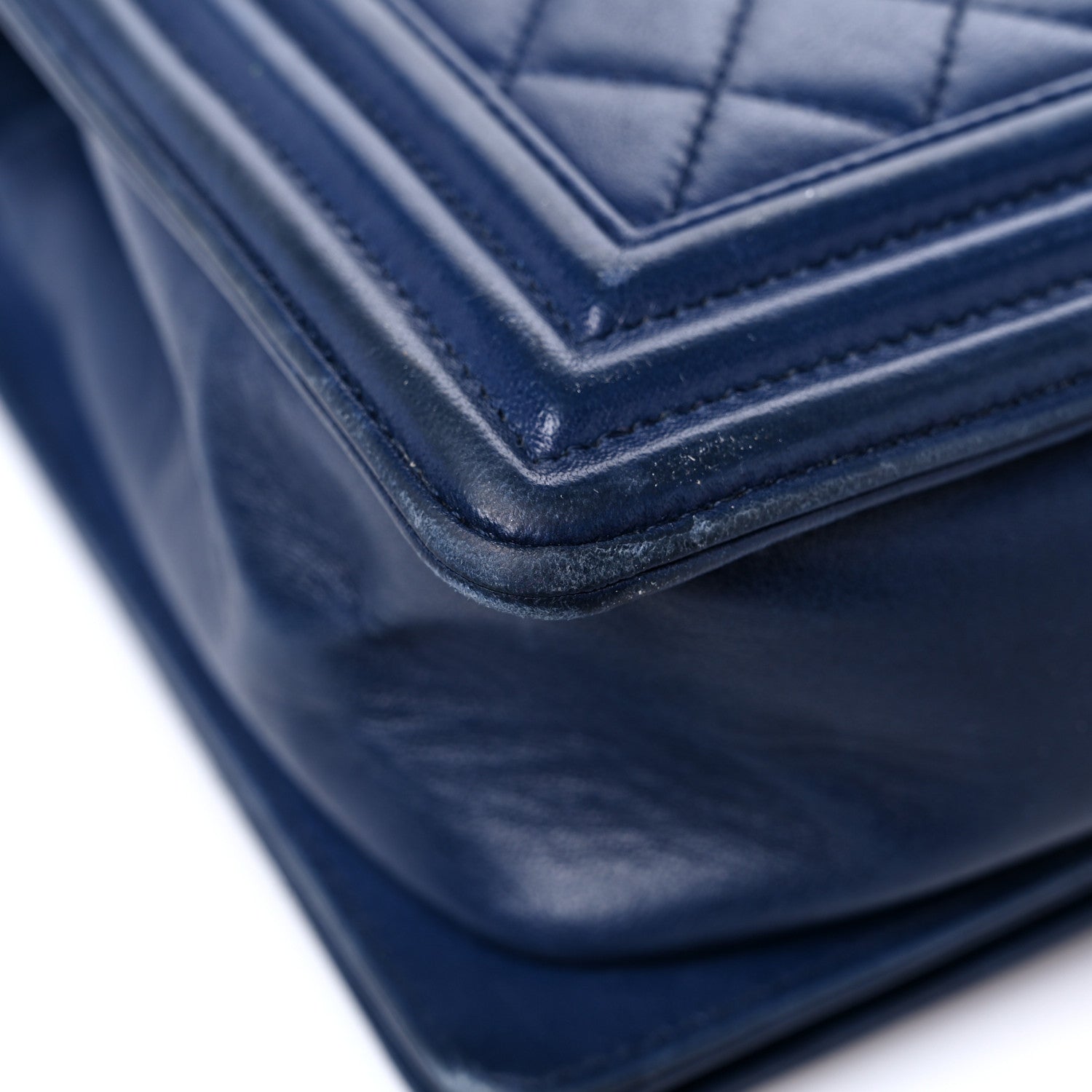 Chanel Lambskin Quilted New Medium Boy Flap Dark Blue 9 of 18