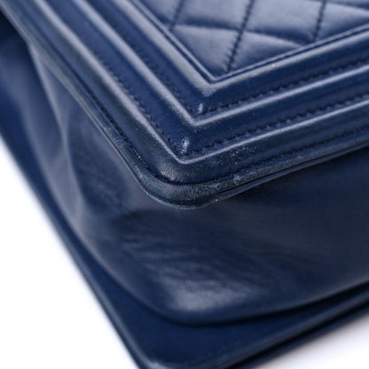 Chanel Lambskin Quilted New Medium Boy Flap Dark Blue 9 of 18