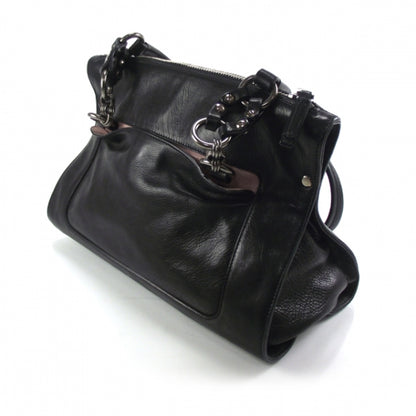Prada Leather Chain Tote Black 5 of 10
