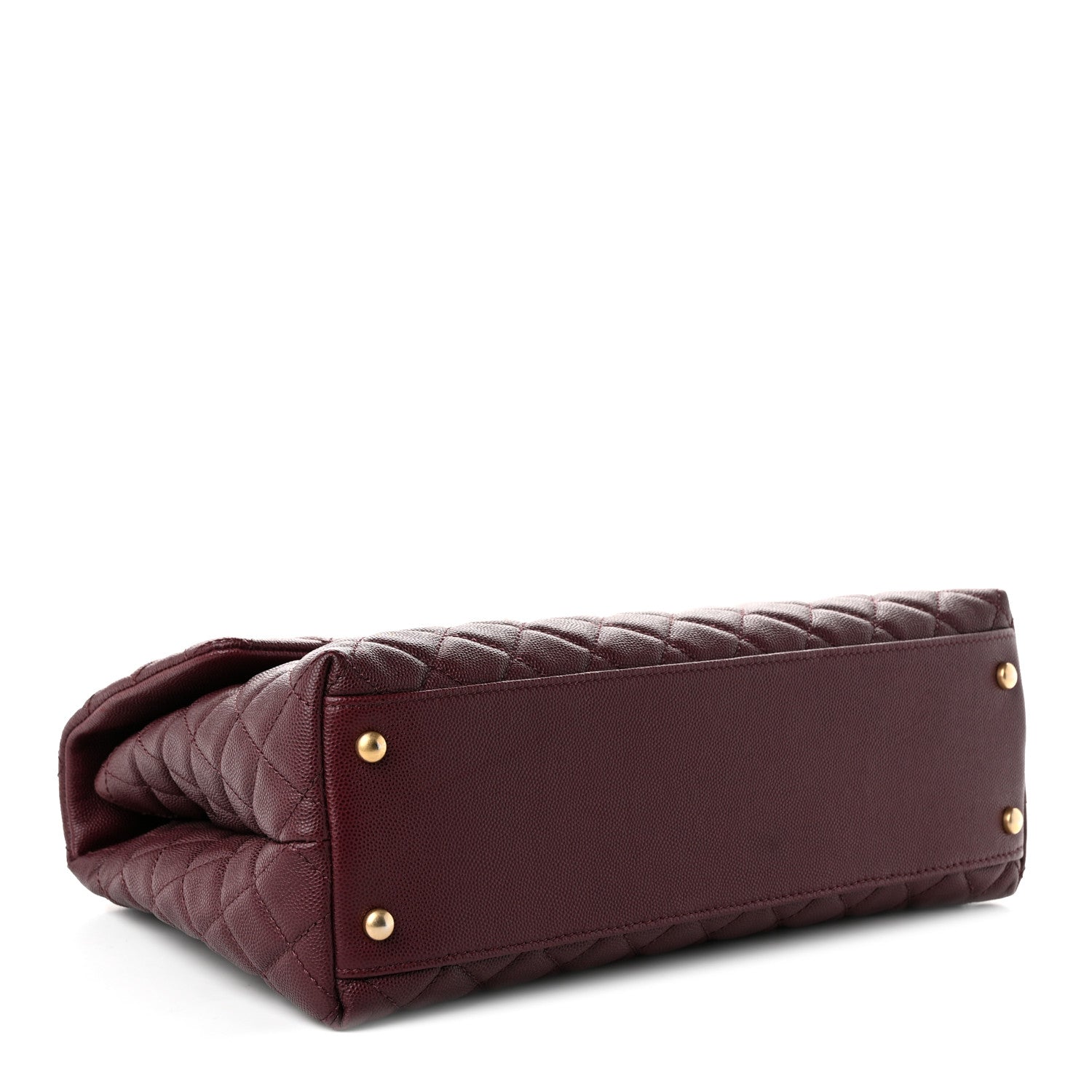 Chanel Caviar Lizard Quilted Medium Coco Handle Flap Burgundy 4 of 11