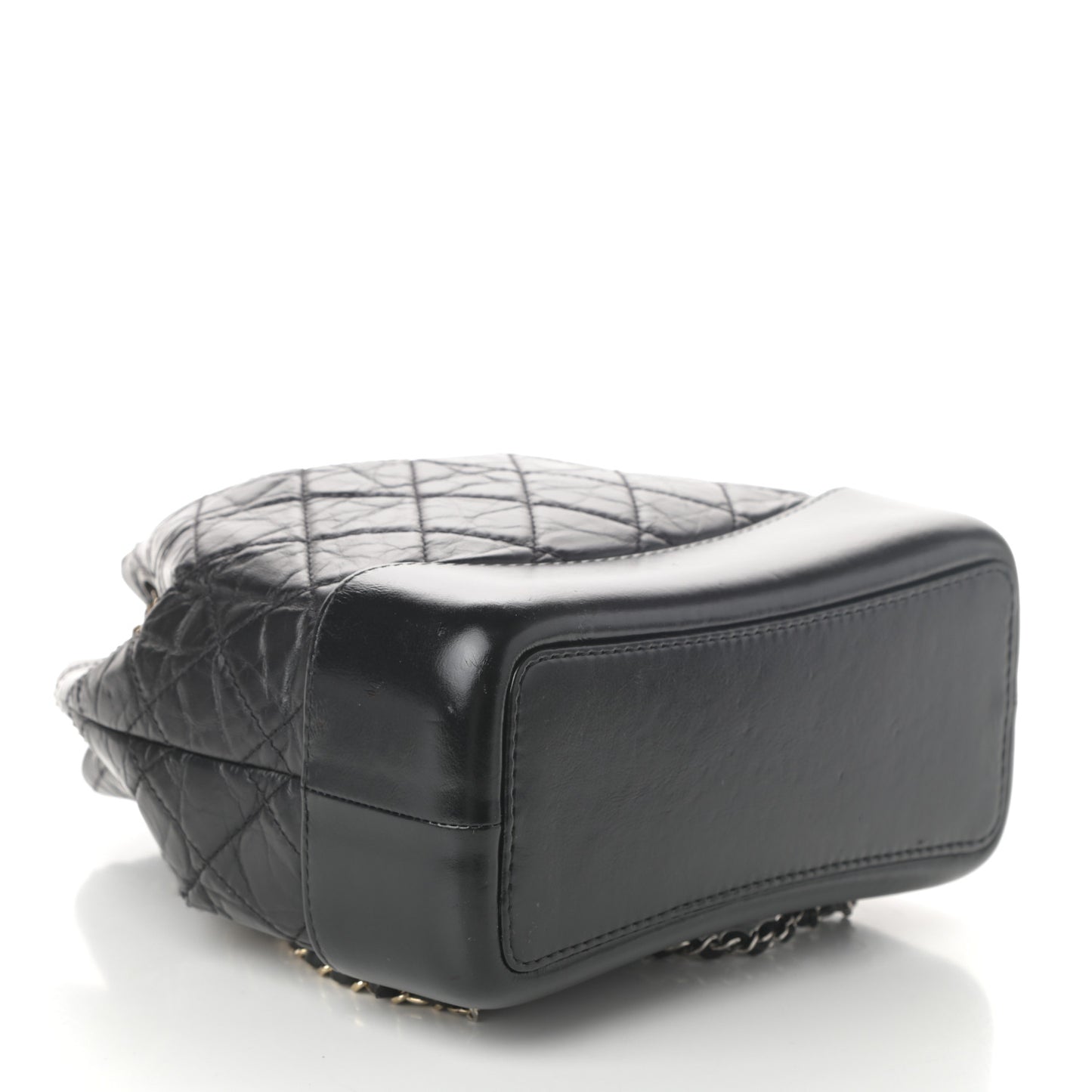Aged Calfskin Quilted Small Gabrielle Backpack Black
