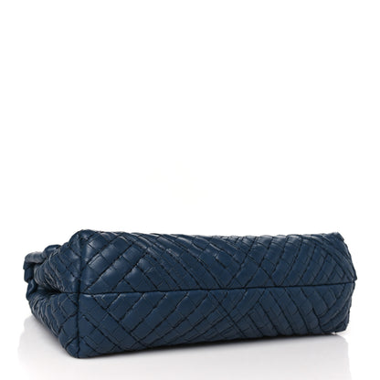 Bottega Veneta Nappa Intrecciato Stitched Small Olimpia Shoulder Bag Blue 4 of 10