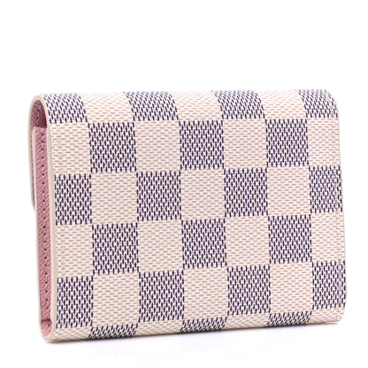 Louis Vuitton Damier Azur Rosalie Coin Purse Rose Ballerine 2 of 5