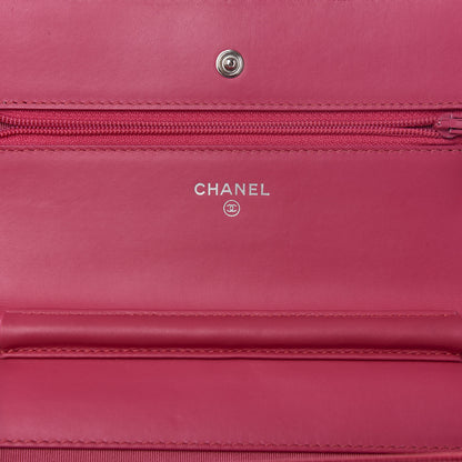 Chanel Patent Quilted Wallet On Chain WOC Pink 5 of 10