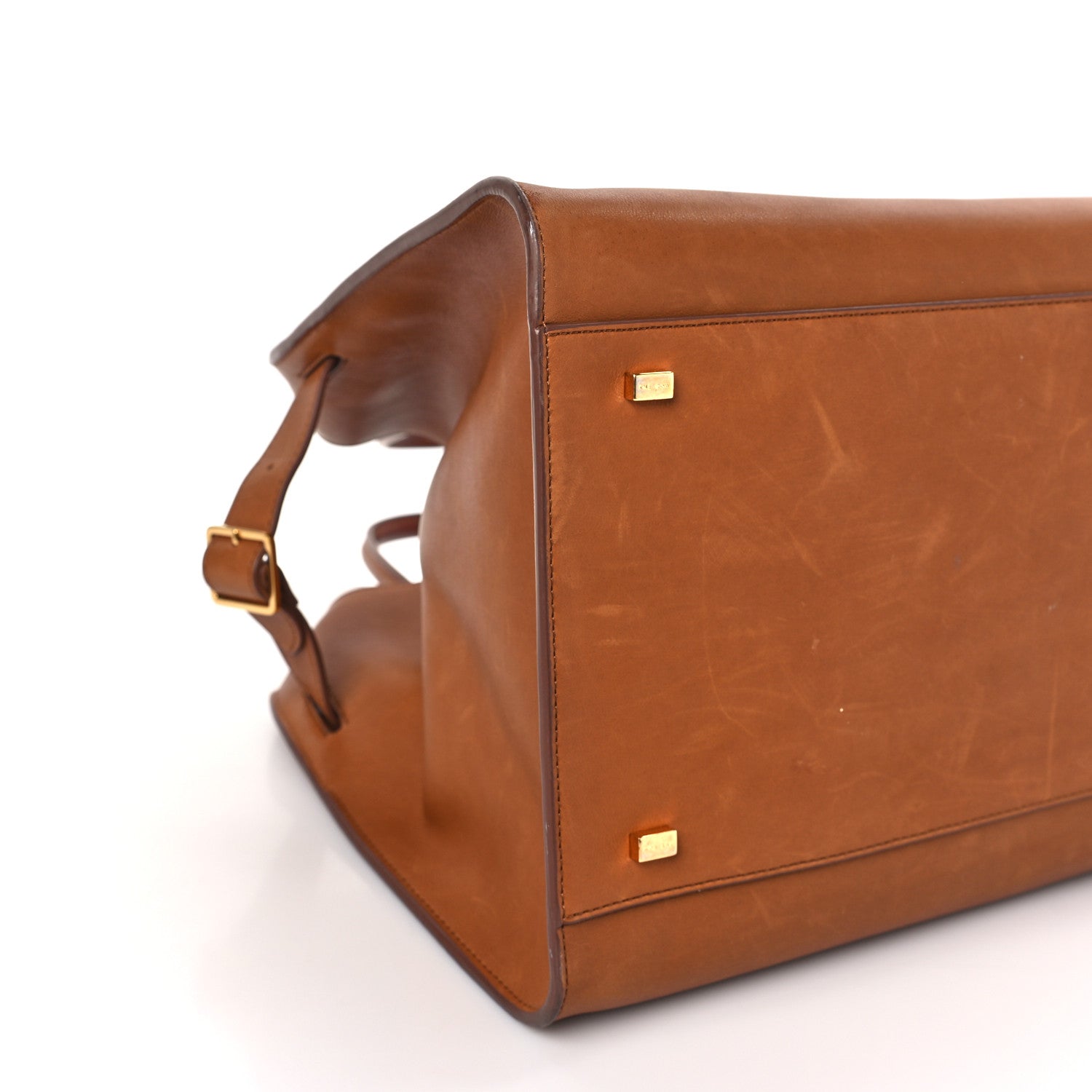 The Row Polished Saddle Calfskin Soft Margaux 15 Cuir 7 of 8