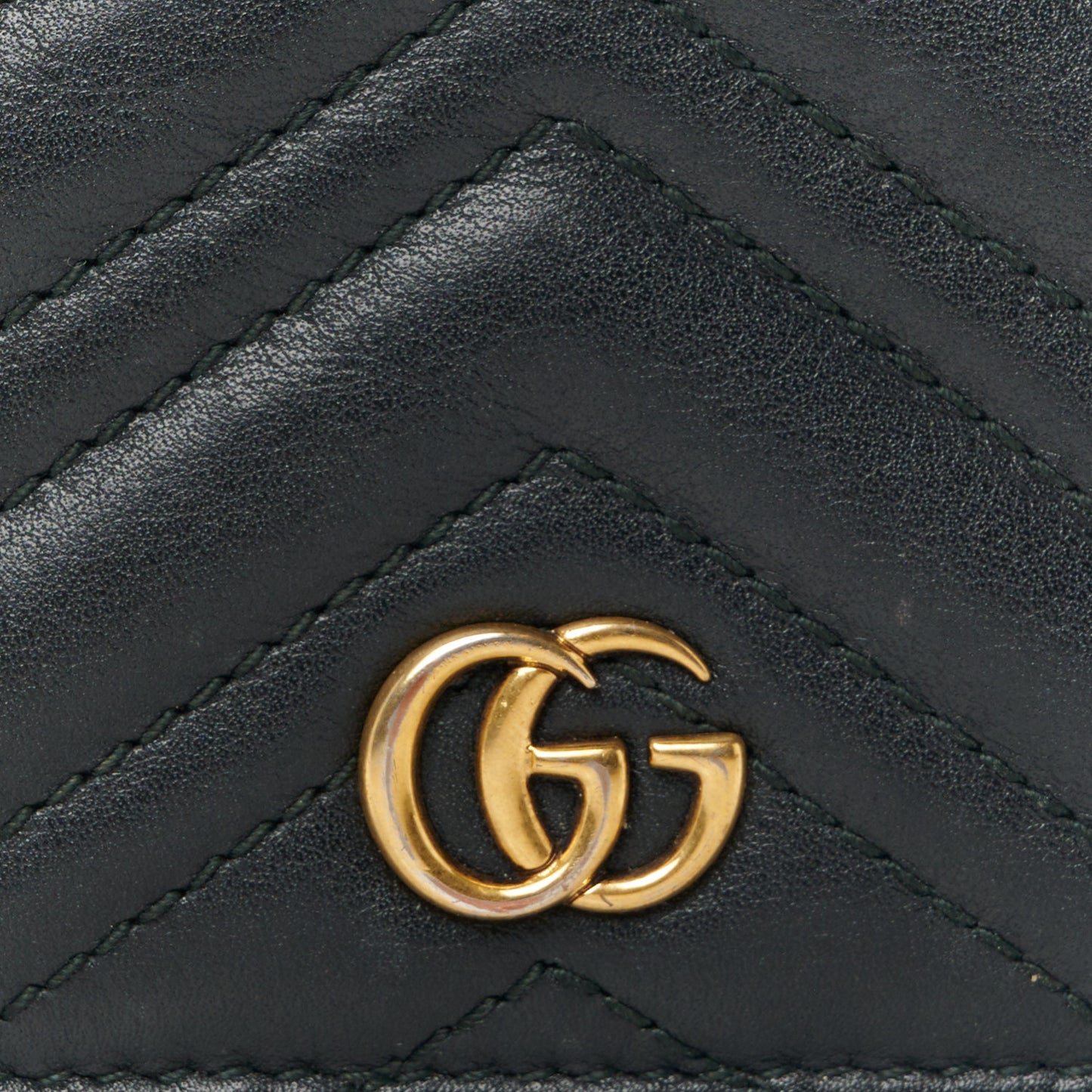 Calfskin Matelasse GG Marmont Card Case Black