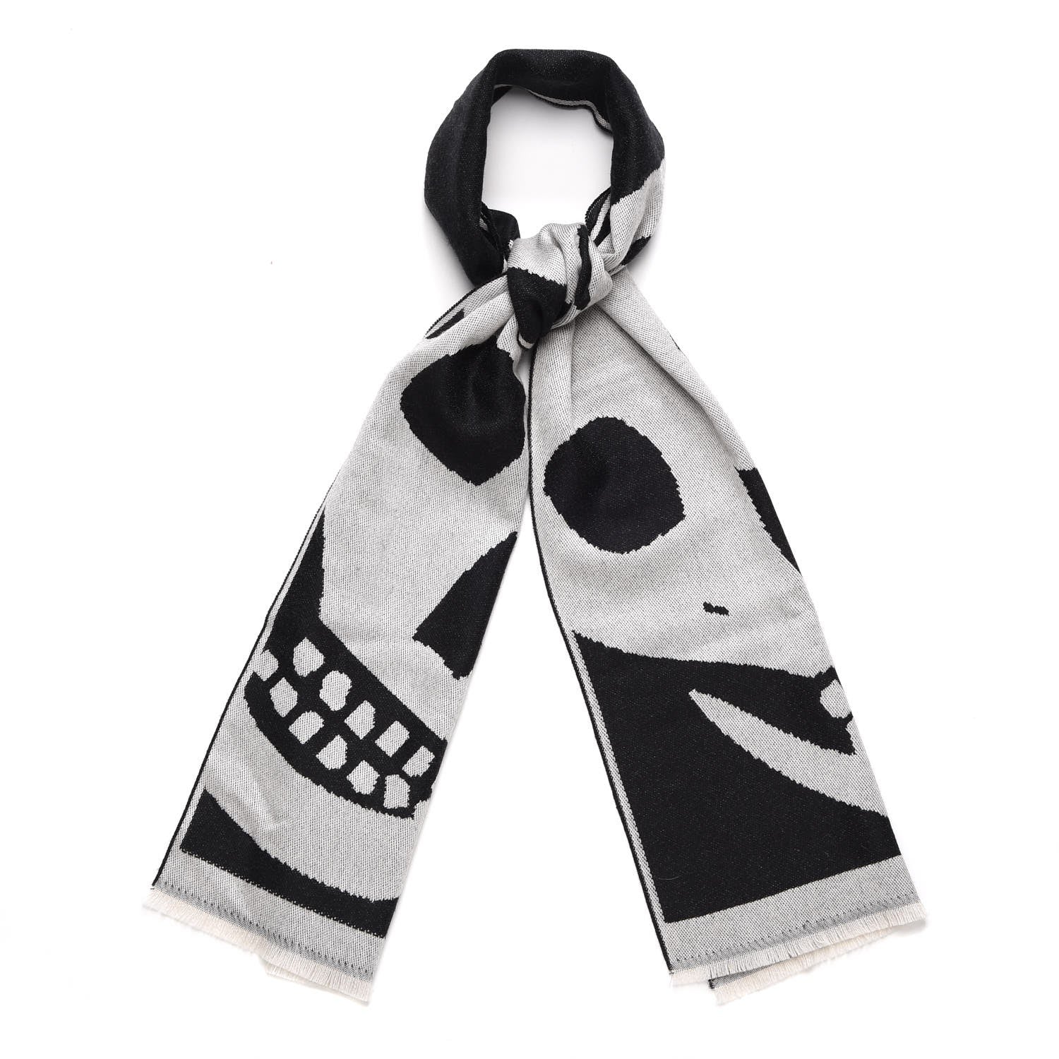 Alexander McQueen Wool Oversized Skull Scarf Grey 1 of 5