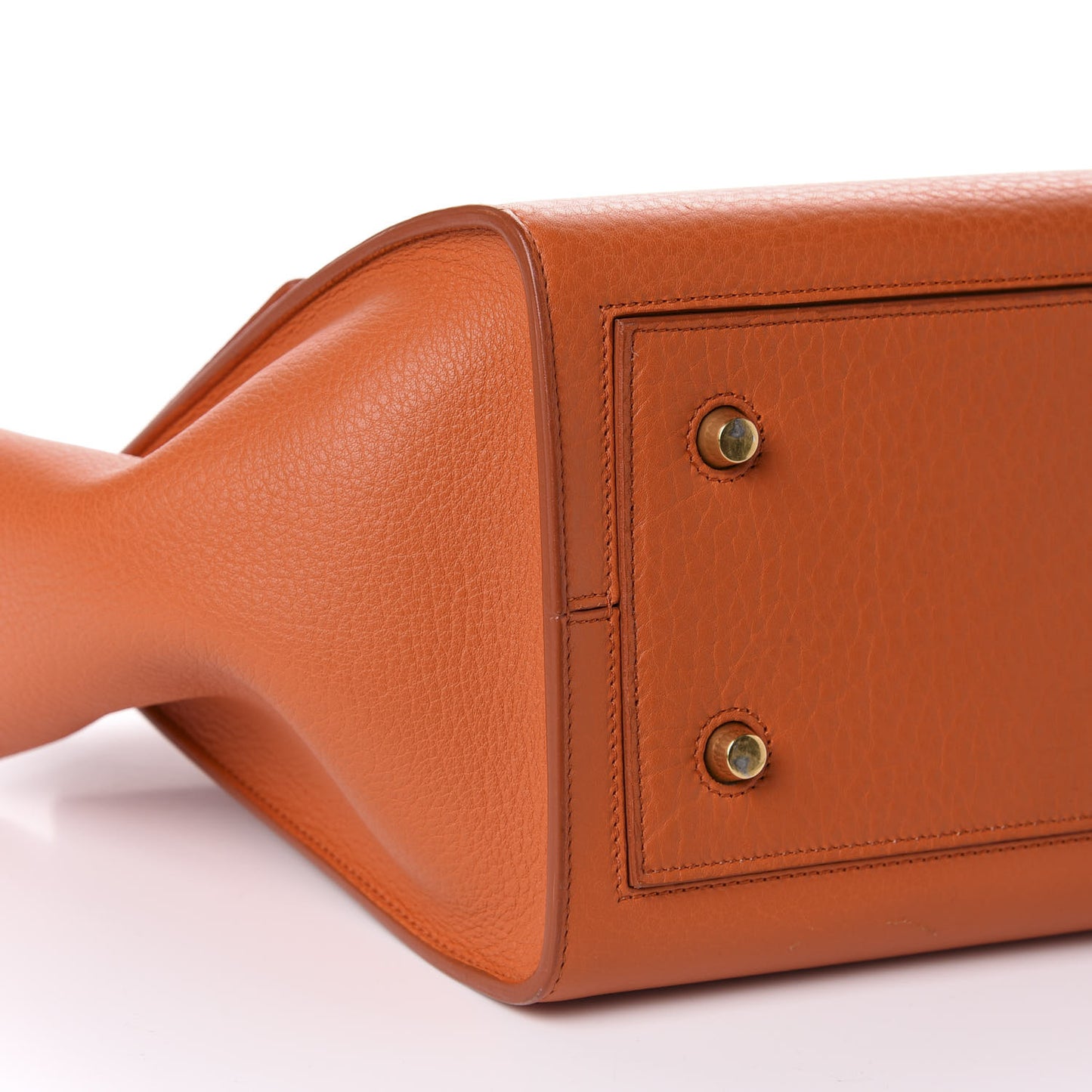 Crisped Calfskin Mini Tie Knot Tote Burnt Orange