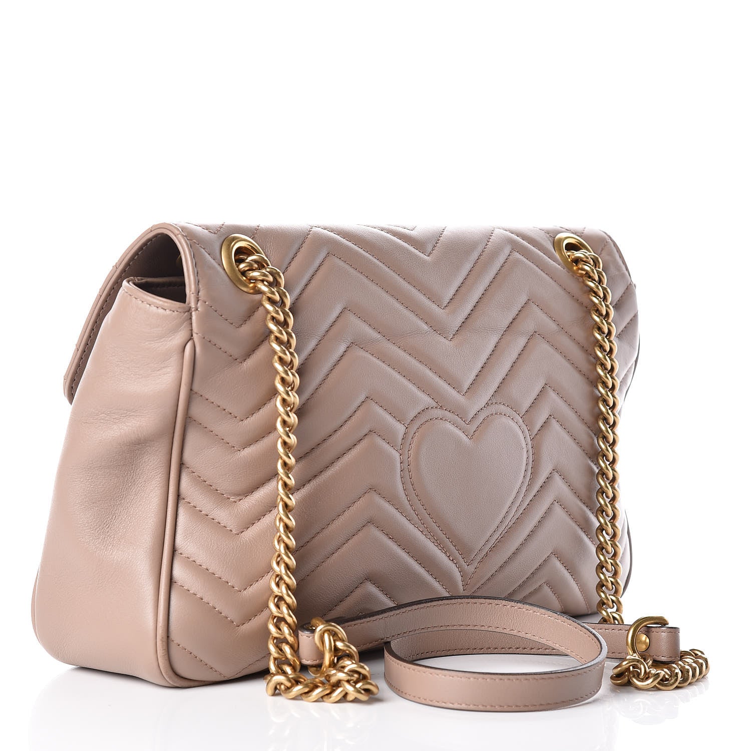 Gucci Calfskin Matelasse Medium GG Marmont Shoulder Bag Porcelain Rose 3 of 9